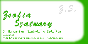 zsofia szatmary business card